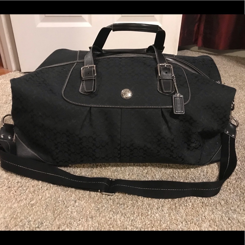 Coach Weekend Bag- Black with blue interior